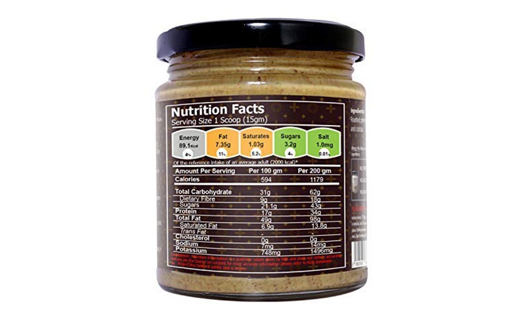 Delicieux All Natural Almond Butter, Hazelnut & Cocoa   Glass Jar  200 grams